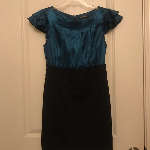 Teal & Black Business Attire Dress - Picture 2 of 4